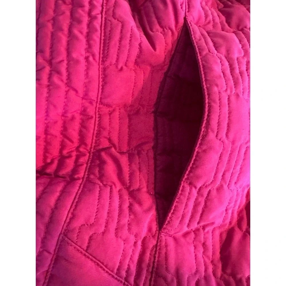 Nike Vest Women's Small (4-6) Pink Sleeveless High Collar‎ Faux Fur Zip Button